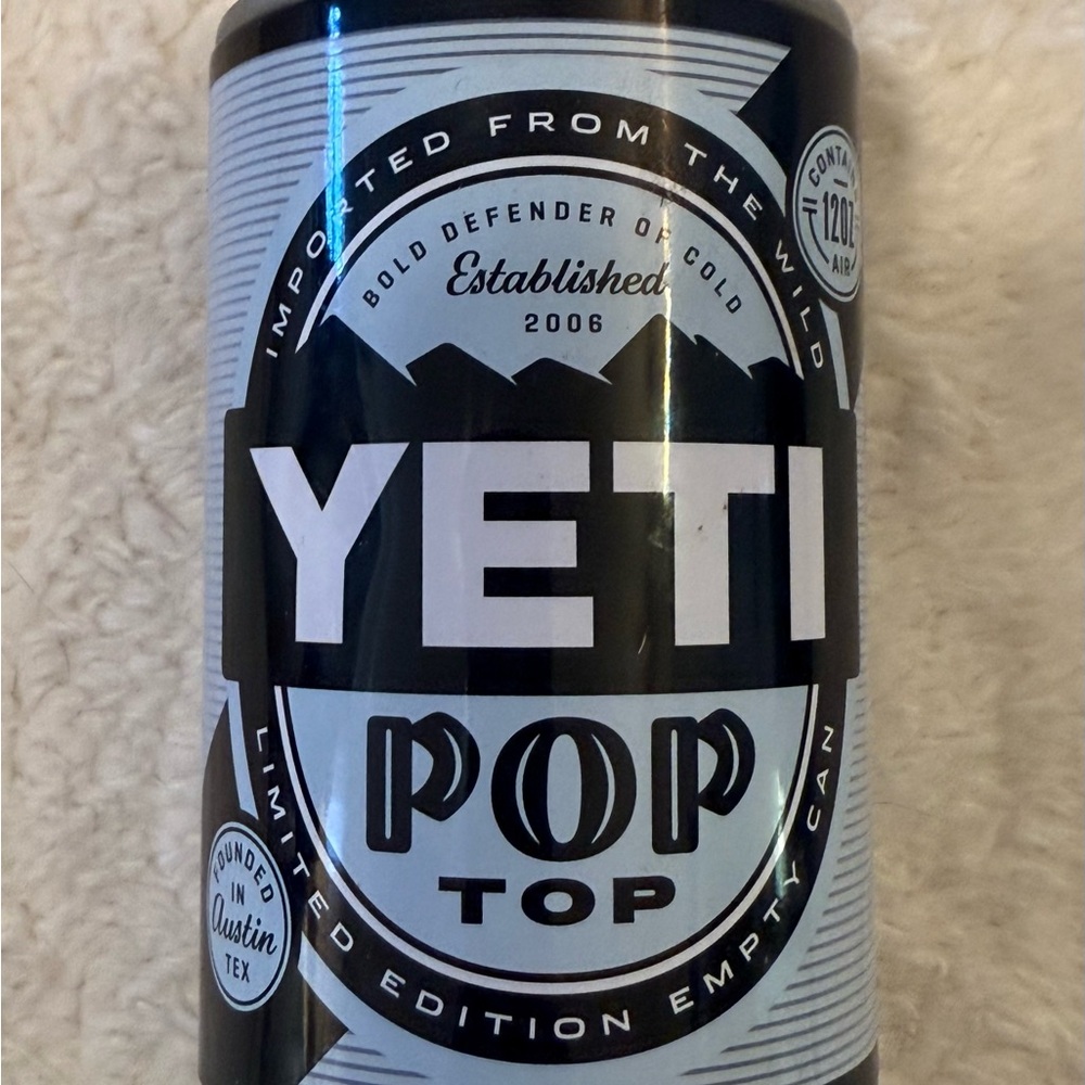 YETI Pop Top Limited Edition Empty Can • 12oz Novelty Collector Display • Austin